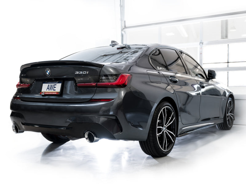 AWE Tuning 3020-32429 FITS:AWE 19-23 BMW 330i / 21-23 BMW 430i Base G2X Track Edition Axle Back Exhaust Chrome Silver Axle Back