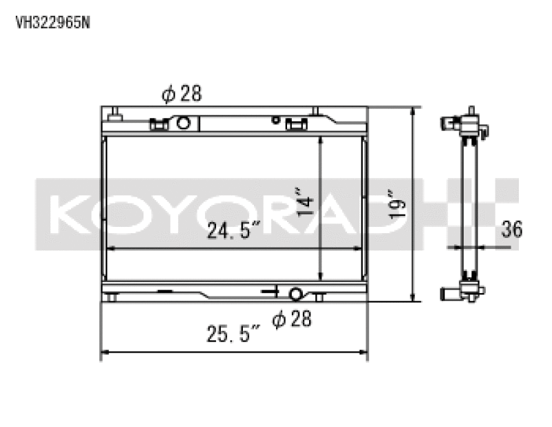 Koyo VH322965N FITS: 14-19 Ford Fiesta ST 36mm Hyper Core + NFLO Triple Pass Radiator Radiators