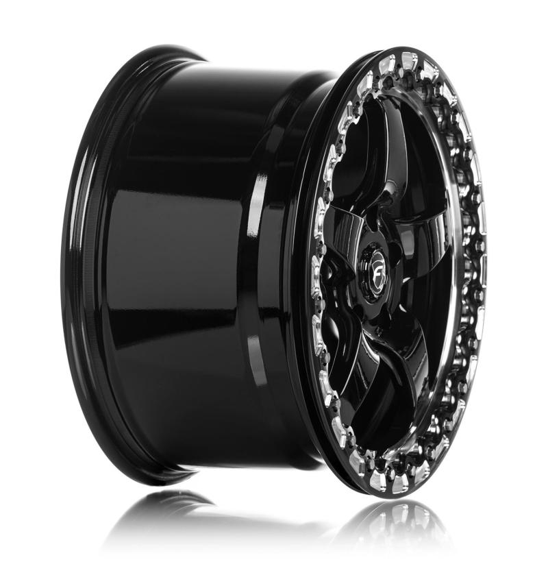 Forgestar F00170022P45 FITS: F001 17X10 D5 Beadlock 5X120 ET45 BS7.3 Gloss Black w/ Machine Lip 78.1 Wheels Cast