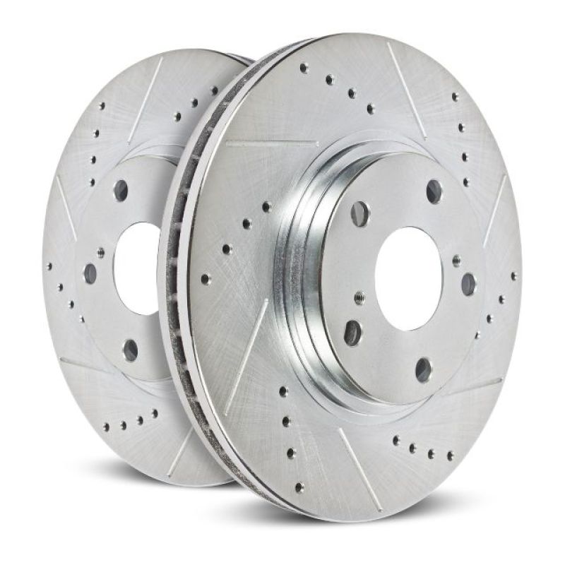 PowerStop EBR1402XPR FITS:Power Stop 14-16 BMW 228i Front Evolution Drilled & Slotted Rotors Pair Brake Rotors Slot & Drilled