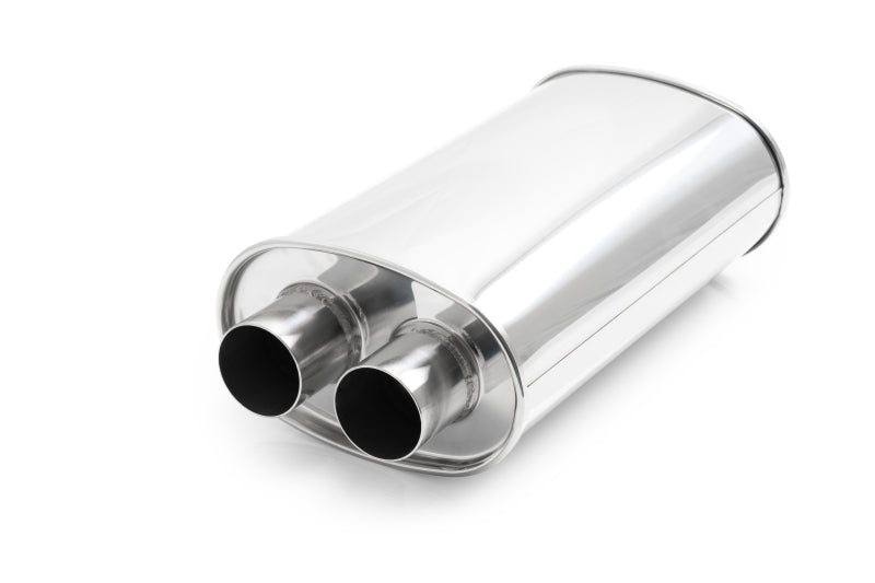 Vibrant 10536 FITS: Universal Streetpower 3in Stainless Steel Dual In-Out Oval Muffler Muffler