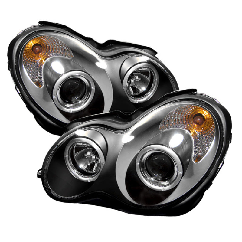 SPYDER 5011251 FITS: Mercedes Benz C-Class 01-05 4 DrProjector Headlights Halogen LED Halo Blk PRO-YD-MBW203-HL-BK Headlights
