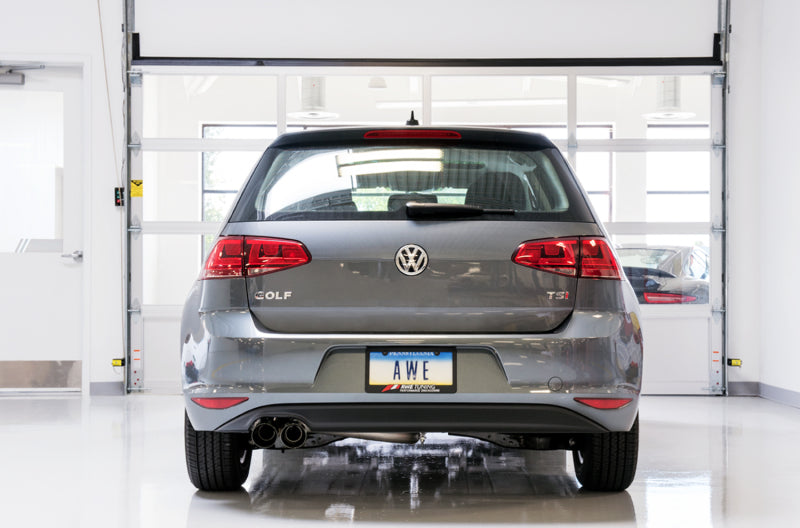 AWE Tuning 3020-23022 FITS: VW MK7 Golf 1.8T Track Edition Exhaust w/Diamond Black Tips (90mm) Catback