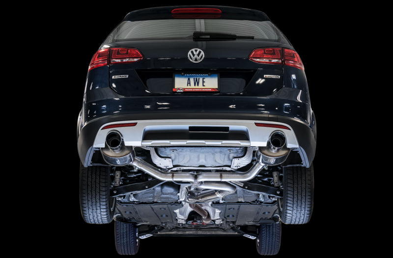 AWE Tuning 3015-32098 FITS: VW MK7 Golf Alltrack/Sportwagen 4Motion Touring Edition Exhaust Polished Silver Tips Catback