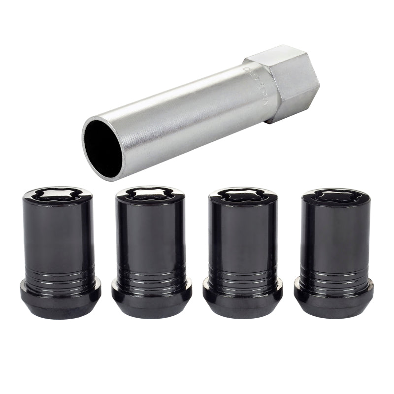 McGard 25357 FITS: Wheel Lock Nut Set 4pk. (Tuner / Cone Seat) M12X1.5 / 13/16 Hex / 1.24in. Length Black Lug Nuts