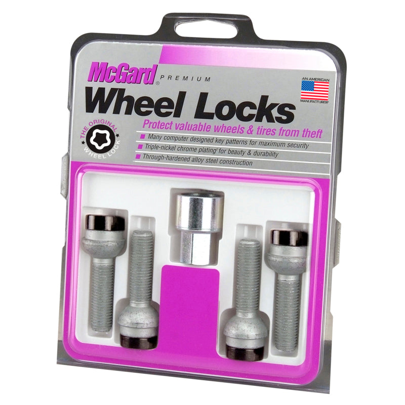 McGard 28317 FITS: Wheel Lock Bolt Set 4pk. (Radius Seat) M14X1.5 / 17mm Hex / 45.0mm Shank Length Black Wheel Bolts