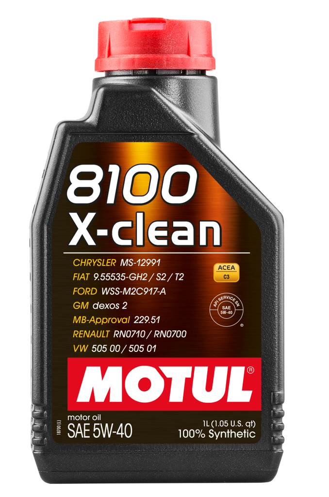 Motul 102786 FITS: 1L Synthetic Engine Oil 8100 5W40 X-CLEAN C3 -505 01-502 00-505 00-LL04 Motor Oils