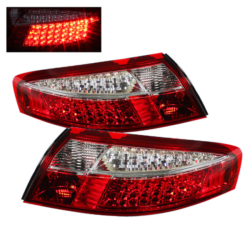 SPYDER 5013132 FITS:Xtune Porsche 911 996 ( Non 4S. Turbo. GT3 ) 99-04 LED Tail Lights Red Clear ALT-ON-P99699-LED-RC Tail Lights