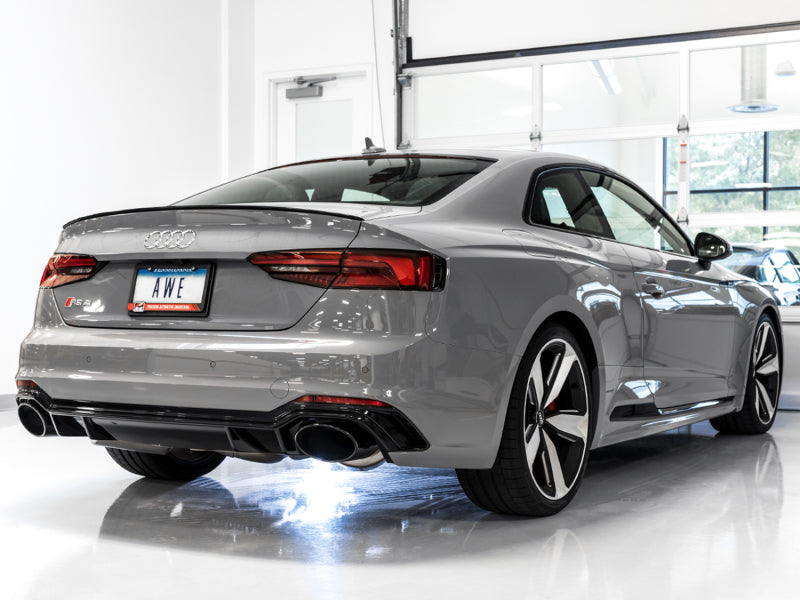 AWE Tuning 3015-33114 FITS: Audi B9 RS 5 Sportback Touring Edition Exhaust-Non Resonated- Diamond Black RS Style Tips Catback
