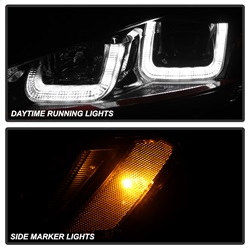 SPYDER 5080592 FITS: Volkswagen Golf VII 14-16 Projector Headlights DRL LED Red Stripe Blk PRO-YD-VG15-RED-DRL-BK Headlights