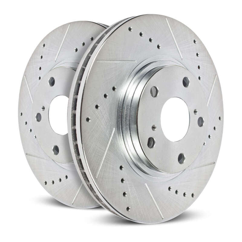 PowerStop EBR1402XPR FITS:Power Stop 14-16 BMW 228i Front Evolution Drilled & Slotted Rotors Pair Brake Rotors Slot & Drilled
