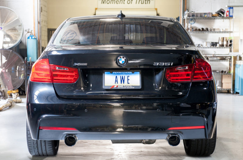 AWE Tuning 3010-32026 FITS: BMW F3X 335i/435i Touring Edition Axle-Back Exhaust Chrome Silver Tips (102mm) Axle Back