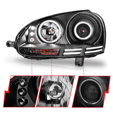 Load image into Gallery viewer, ANZO 121345 FITS: 2006-2009 Volkswagen Rabbit Projector Headlights w/ Halo Black (CCFL) Headlights