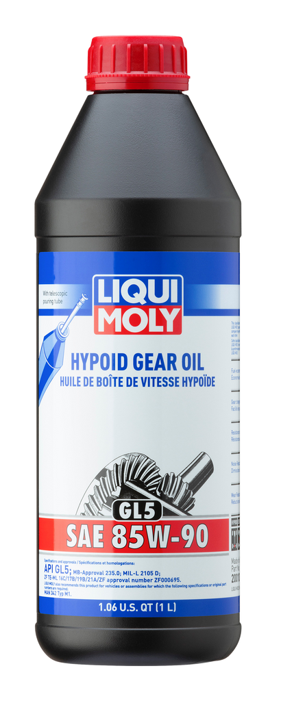 LIQUI MOLY 20010 FITS: 1L Hypoid Gear Oil (GL5) SAE 85W90 Gear Oils