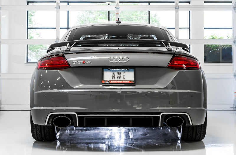 AWE Tuning 3020-33062 FITS: 18-19 Audi TT RS 8S/RK3 2.5L Turbo Track Edition Exhaust Diamond Black RS-Style Tips Catback