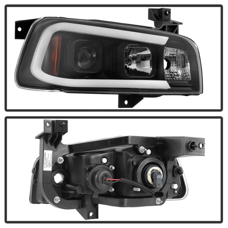 SPYDER 5085245 FITS: Dodge Charger 06-10 Projector Headlights LED Light Bar Black PRO-YD-DCH05V2-LB-BK Headlights