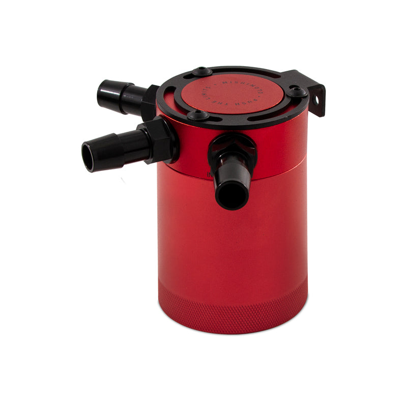 Mishimoto MMBCC-CBTHR-RD FITS: Oil Catch Cans FITS: Compact Baffled Oil Catch Can 3-Port Red Oil Catch Cans