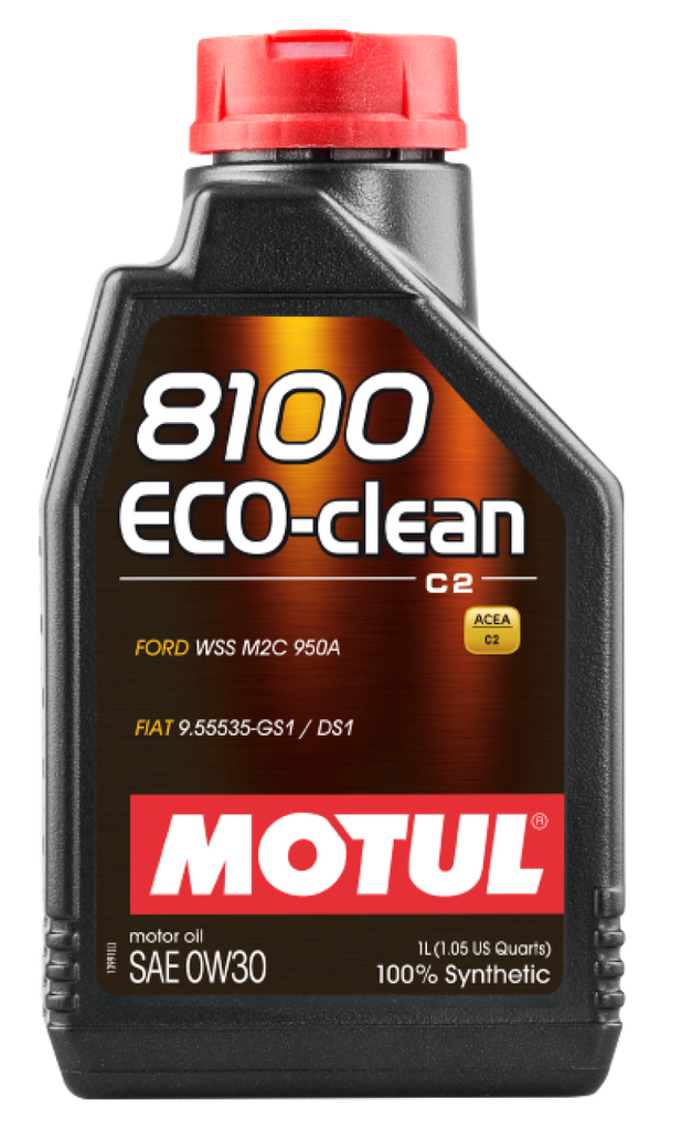 Motul 102888 FITS: 1L Synthetic Engine Oil 8100 Eco-Clean 0W30 12X1L C2/API SM/ST.JLR 03.5007 1L Motor Oils