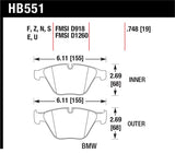 Hawk 07-09 BMW 335d/335i/335xi / 08-09 328i/M3 HT-10 Race Front Brake Pads