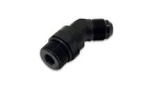 Load image into Gallery viewer, Vibrant 16941 FITS: -6AN Male Flare to Male -8AN ORB Swivel 45 Degree Adapter Fitting Anodized Black Fittings