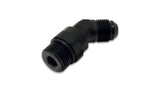 Vibrant 16940 FITS: -6AN Male Flare to Male -6AN ORB Swivel 45 Degree Adapter Fitting Anodized Black Fittings