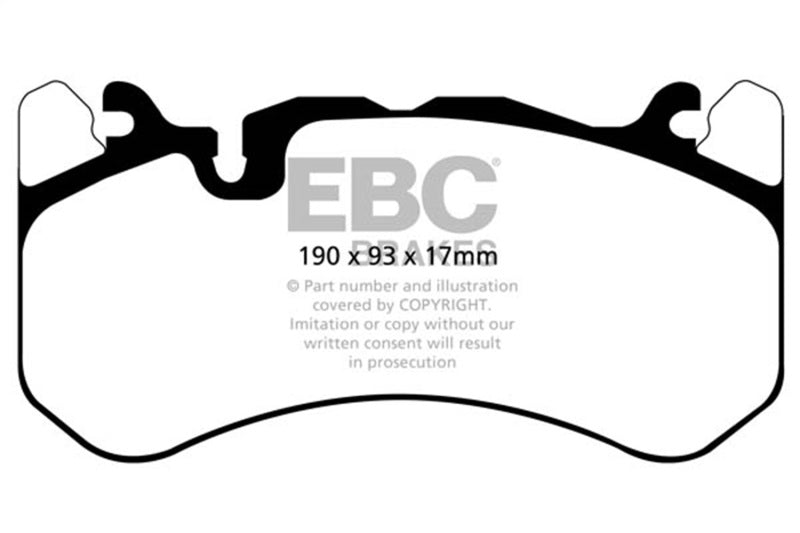 EBC DP42081R FITS: 13-14 Audi RS7 4.0TT (w/Cast Iron Rotors & Trapezoid Weights) Yellowstuff Front Brake Pads Brake Pads Performance