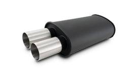 Vibrant 12321 FITS: StreetPower Flat Muffler Dual 304SS Brushed Tips 9in x 5in x 15in 3in Dual Inlet Muffler