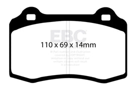 EBC DP41140R FITS: 96-00 Lotus Esprit Turbo 2.0 Turbo GT3 Yellowstuff Rear Brake Pads Brake Pads Performance