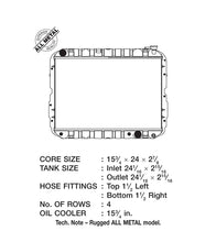 Load image into Gallery viewer, CSF 2708 FITS: 81-87 Toyota Landcruiser 4.2L A/T 4 Row All Metal Radiator Radiators