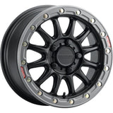 Raceline A14BG-77056+25 FITS: A14BG Alpha 17x7in/4x156 BP/25mm Offset/132.5mm Bore- Blk & Gunmetal Ring Beadlock Wheel Wheels Cast
