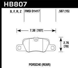 Hawk Performance HB807B.587 FITS: Hawk 2014 Porsche 911 HPS 5.0 Rear Brake Pads Brake Pads Performance