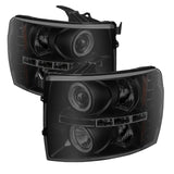 SPYDER 5078322 FITS: Chevy Silverado 1500/2500 07-13 Projector Headlights LED Halo LED Blk Smke PRO-YD-CS07-HL-BSM Headlights