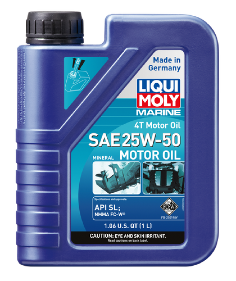 LIQUI MOLY 22508 FITS: 1L Marine 4T Motor Oil SAE 25W50 Motor Oils