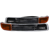 ANZO 511005 FITS: 1999-2006 GMC Sierra 1500 Euro Parking Lights Black w/ Amber Reflector Lights Corner