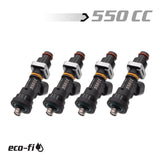 BLOX Racing BXEF-06514.11-550-4 FITS: Eco-Fi Street Injectors 550cc/min w/1/2in Adapter Honda B/D/H Series (Set of 4) Fuel Injectors Single