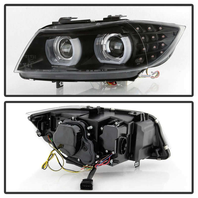 SPYDER 5086495 FITS: 09-12 BMW E90 3-Series 4DR HID w/ AFS Only LED Turn Black PRO-YD-BMWE9009-AFSHID-BK Headlights