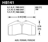 Hawk Performance HB141E.650 FITS: Hawk 94-96 Ferrari 456GT Rear / 91-94 Porsche 911 Rear / 94-98 Porsche 911 Front / 86-91 Porsche 928 Brake Pads Racing