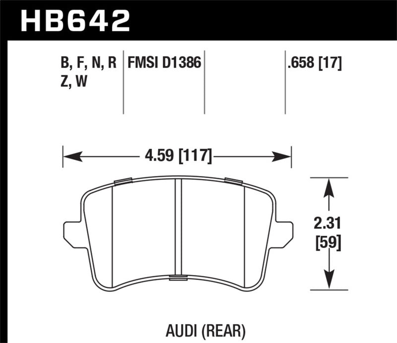 Hawk Performance HB642F.658 FITS: Hawk 09-10 Audi A4/A4 Quattro/A5 Quattro/Q5/S5 / 10 S4 HPS Street Rear Brake Pads Brake Pads Performance