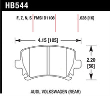 Load image into Gallery viewer, Hawk Performance HB544S.628 FITS:Hawk 06 Audi A6 Quattro Avant/06-09 A6 Quattro HT-10 Rear Brake Pads Brake Pads Racing