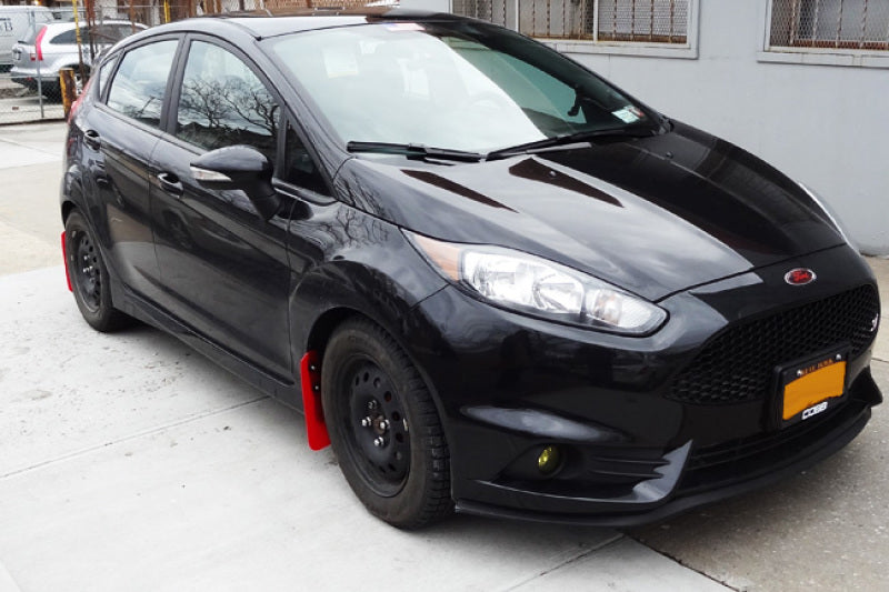 Rally Armor MF29-UR-BLK/WH FITS: 13-19 Ford Fiesta ST Black UR Mud Flap w/White Logo Mud Flaps