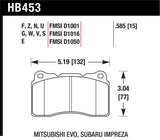 Hawk Performance HB453N.585 FITS: Hawk 03-06 Evo / 04-09 STi / 09-10 Genesis Coupe (Track Only) / 2010 Camaro SS / 08-09 Pontiac G8 GX Brake Pads Performance