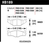 Hawk Performance HB189E.595 FITS: Hawk Blue 9012 Brake Pads Volkswagon Brake Pads Racing
