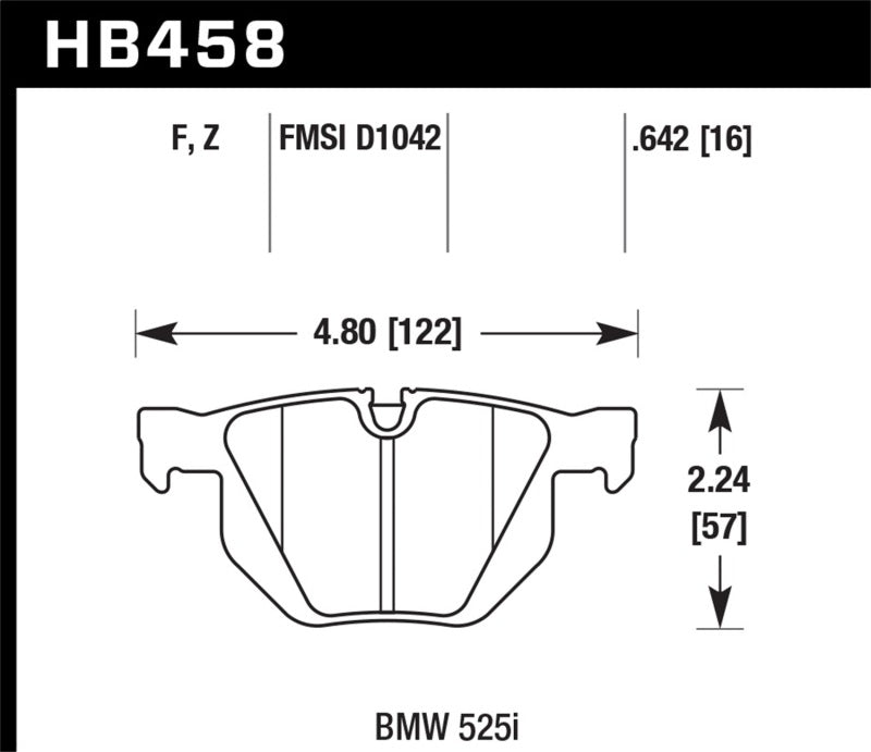 Hawk Performance HB458Z.642 FITS: Hawk 07-08 BMW X5 3.0si / 09-13 X5 Xdrive / 10-13 X6 Xdrive Perf Ceramic Rear Street Brake Pads Brake Pads Performance