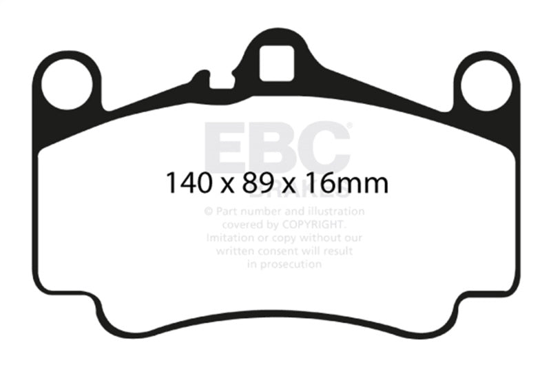 EBC DP41515R FITS: 03-05 Porsche 911 (996) (Cast Iron Rotor only) 3.6 Carrera 4S Yellowstuff Front Brake Pads Brake Pads Performance