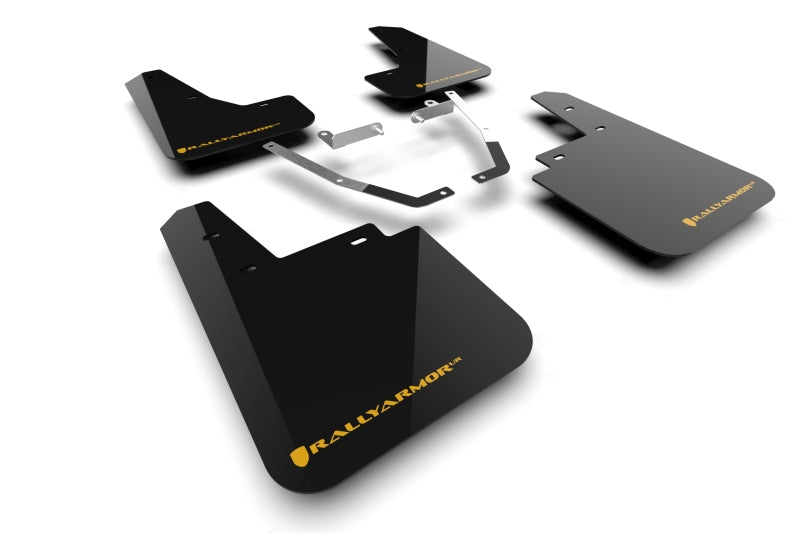 Rally Armor MF116-UR-BLK-WOR FITS: 24-25 Subaru Crosstrek (Wilderness Only) Black UR Mudflap W/Wild-Orange Logo No Drill Re Mud Flaps