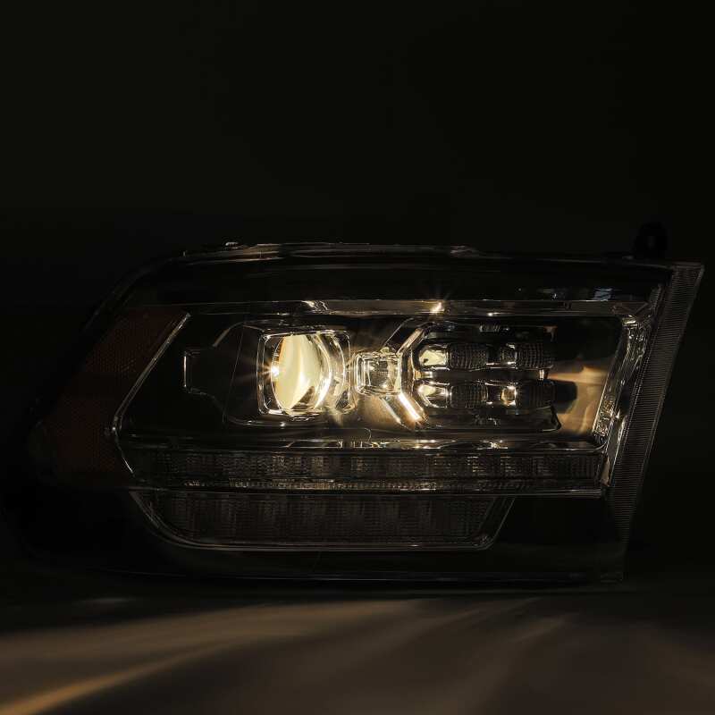 AlphaRex 880524 FITS: 09-18 Dodge Ram 1500HD PRO-Series Proj Headlights Plank Style Alpha Black w/Seq Signal/DRL Headlights