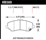 Hawk 2007-2011 Dodge Nitro R/T HPS 5.0 Front Brake Pads