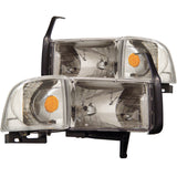 ANZO 111068 FITS: 1994-2001 Dodge Ram Crystal Headlights Chrome Headlights
