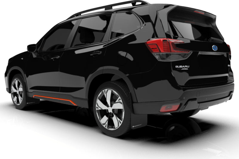 Rally Armor MF52-UR-BLK/WH FITS: 19-21 Subaru Forester Black UR Mud Flap w/ White Logo Mud Flaps