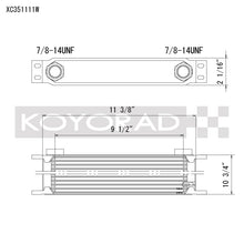 Load image into Gallery viewer, Koyo XC351111W FITS: Oil Coolers FITS: 35 Row Oil Cooler 11.25in x 11in x 2in (-10AN ORB provisions) Oil Coolers